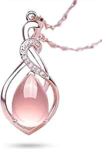 Amazon | ALOHAMONI (アロハモニ) ピンクオパール ネックレス